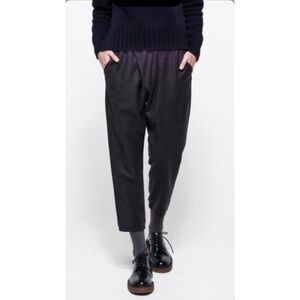 STUDIO NICHOLSON Fulton A Black Wool Cropped Wide Legged Pants Women's US Sz 8